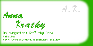 anna kratky business card